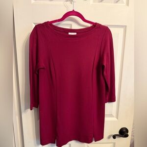 J Jill Ponte burgundy red tunic size Petite small